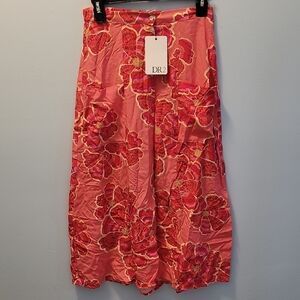 DR2 Pink & Red Floral Maxi Skirt